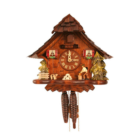 492 - Engstler Weight-driven Cuckoo Clock - Full Size - 9.75"H x 11"W x 6.25"D