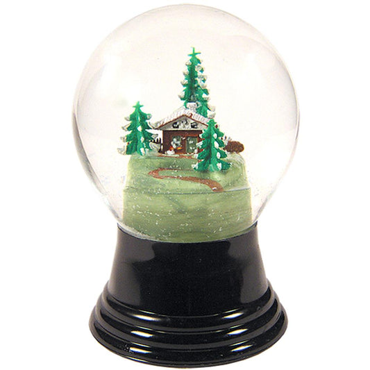 Perzy Snowglobe, Medium Chalet with Tree - 5"H x 3"W x 3"D