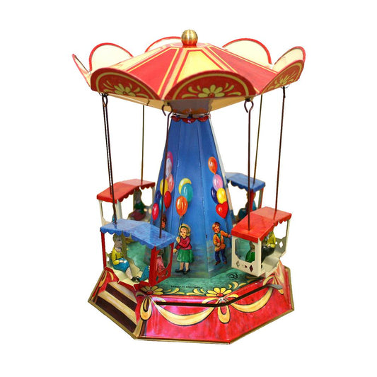 Collectible Tin Toy - Old Fashioned Carousel - 9"H x 6"W x 6"D