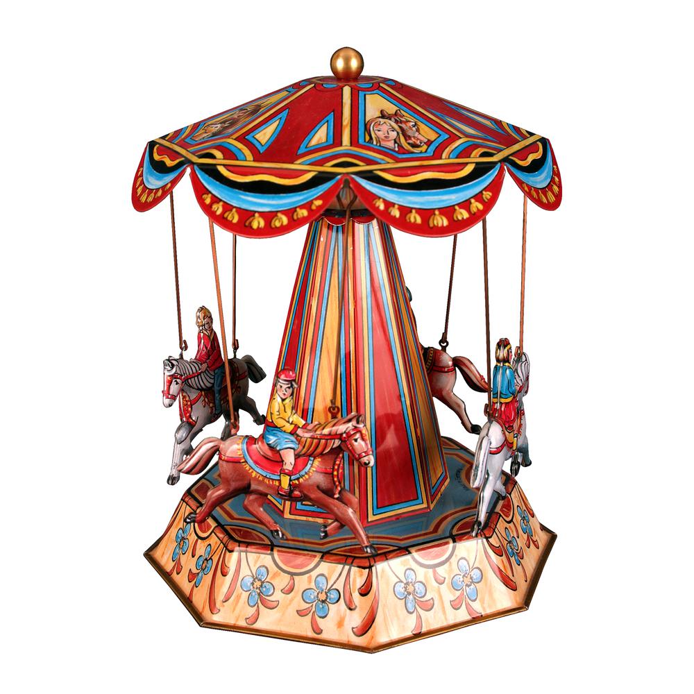 Collectible Tin Toy - Horse Carousel - 8"H x 6"W x 6"D