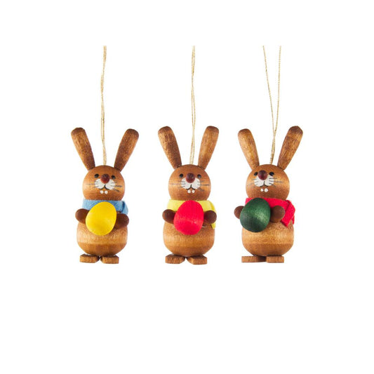 Dregeno Easter Ornaments - Rabbits - Set of 3 - 1.75"H x 1" x 1"