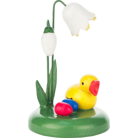 224-021-2 - Dregeno Easter Figure - Chick Under Flower - 2"H x 1.25"W x 1.25"D