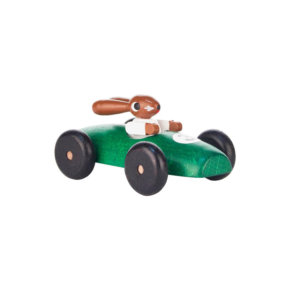 224-210-2 - Dregeno Easter Figure - Green Rabbit Car - 3"H x 1.5"W x 1.25"D