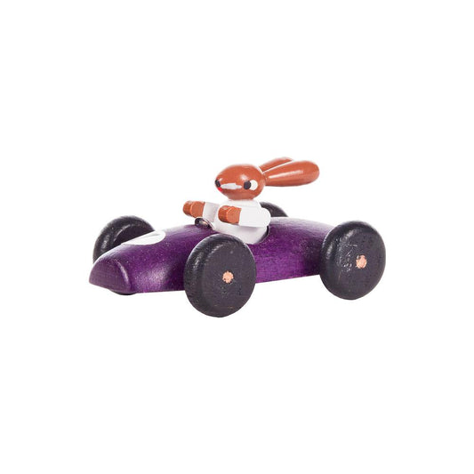 224-210-6 - Dregeno Easter Figure - Purple Rabbit Car - 3"H x 1.5"W x 1.25"D