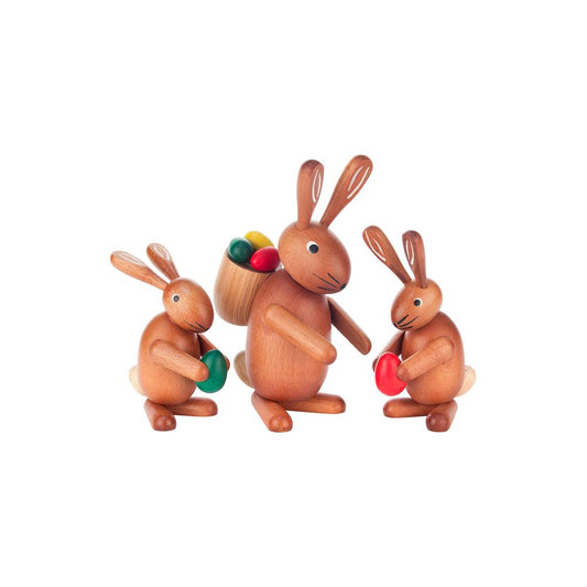 Dregeno Easter Figures - Rabbit Family - 4.5"H x 3.5"W x 2.25"D