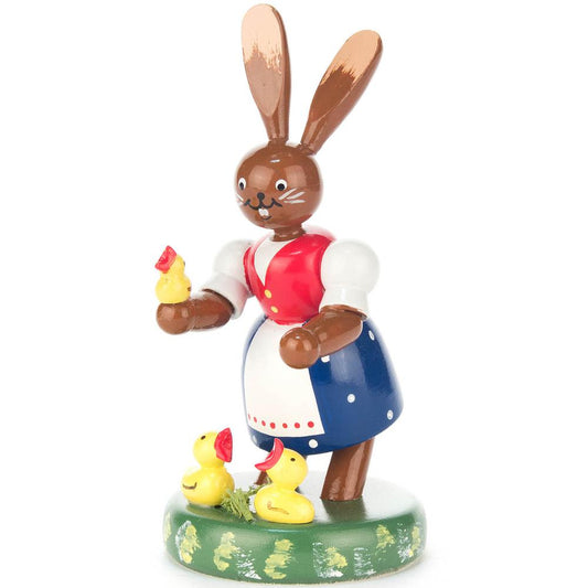 Dregeno Easter Figure - Rabbit With Chicks - 4"H x 2.5"W x 2"D