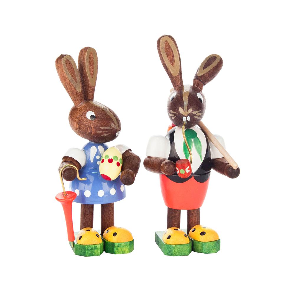 Dregeno Easter Figures - Rabbit Couple - 3"H x 1.5"W x 1.25"D