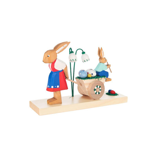 Dregeno Easter Figures - Rabbit Mother and Son - 4.5"H x 6.75"W x 2.25"D