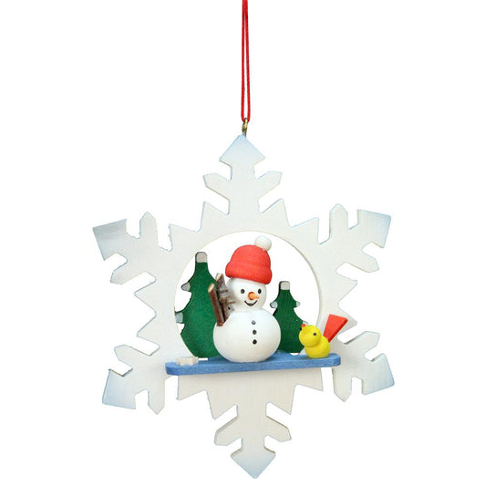 Christian Ulbricht Ornament - Snowman in Snowflake - 3.5"H x 3"W x 1"D