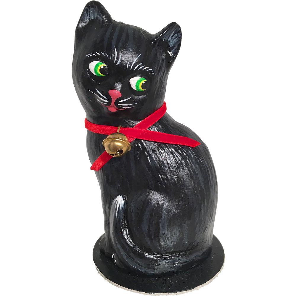 Schaller Paper Mache Candy Container - Black Cat - 6"H x 3.25"W x 3.25"D