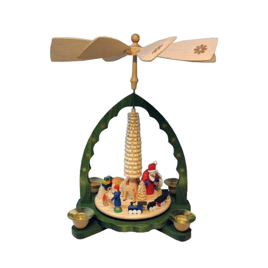 16047 - Richard Glaesser Pyramid - Santa with Toys - 10.5"H x 9"W x 9"D