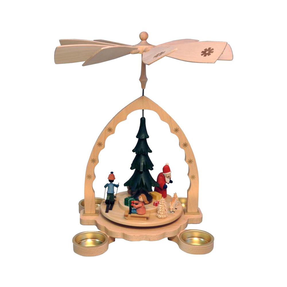 16083 - Richard Glaesser Pyramid - Xmas Forest - 9.6"H x 6.9"W x 7.8"D