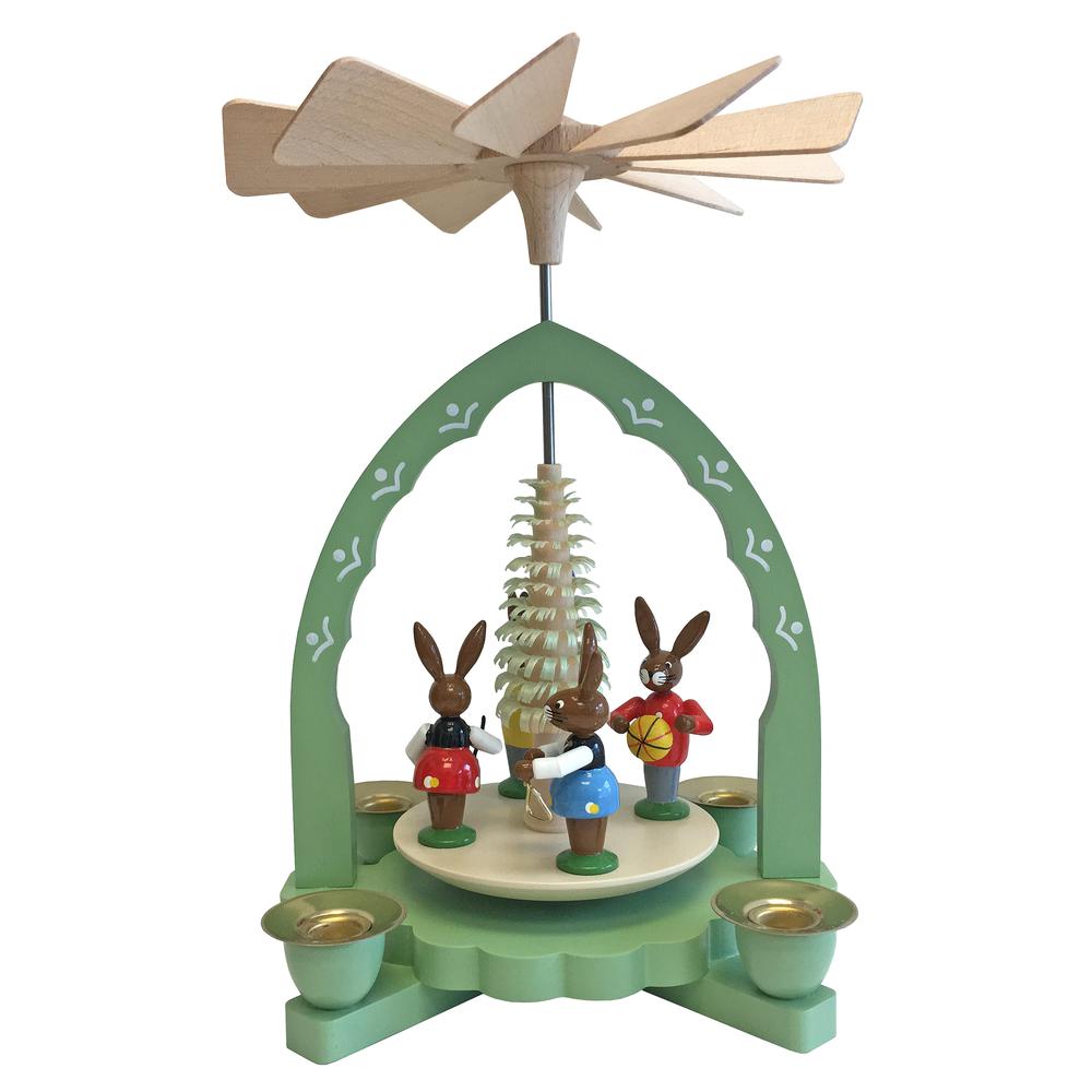 16350 - Richard Glaesser Pyramid - Bunny Children - 7.5"H x 4.75" W x 4"D