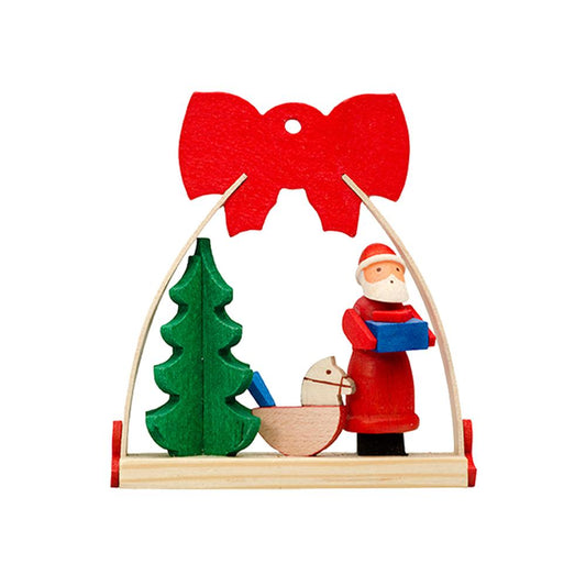 4123 - Graupner Ornament - Santa " Arch with bow - 2.75"H x 2.5"W x .75"D