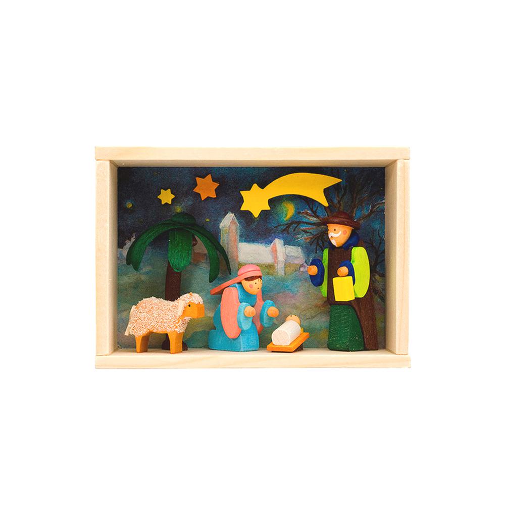 525 - Graupner Matchbox - Nativity Scene - 3"H x 4"W x 1.5"D