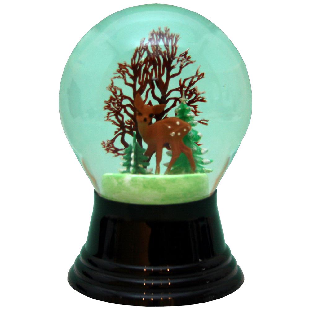 Perzy Snowglobe - Medium Doe with Tree - 5"H x 3"W x 3"D