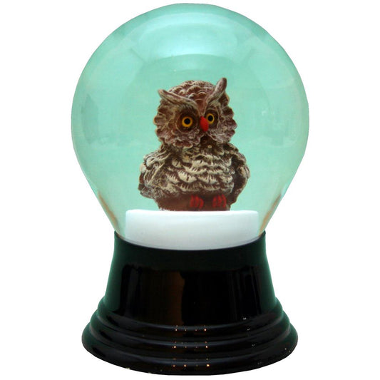 Perzy Snowglobe - Medium Owl - 5"H x 3"W x 3"D