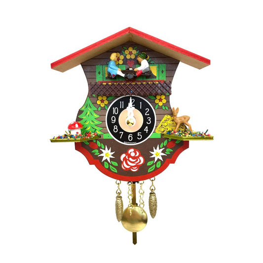 0110KQP - Engstler Battery-operated Clock - Mini Size with Music/Chimes - 5"H x 5"W x 2.5"D