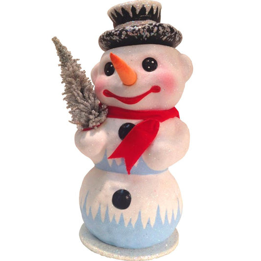 1850-4 - Schaller Paper Mache Candy Container - Snowman - 7.5"H x 4"W x 4"D