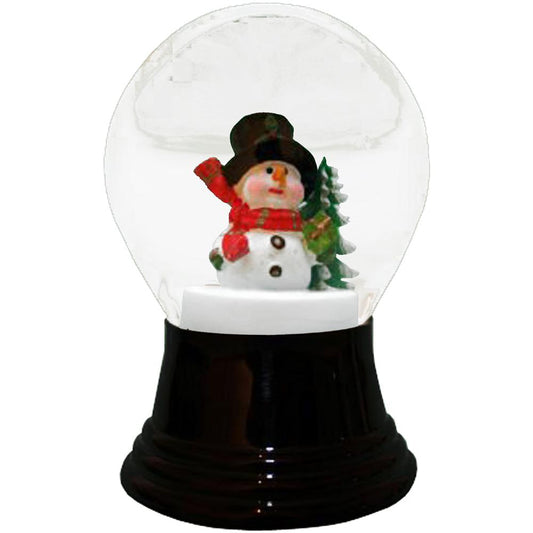 Perzy Snowglobe, Medium Snowman w/scarf - 5"H x 3"W x 3"D