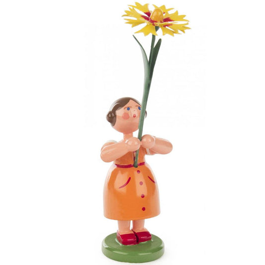 Dregno Easter Figurine - Butter Flower Girl - 4.5"H x 1.25"W x 1.25"D