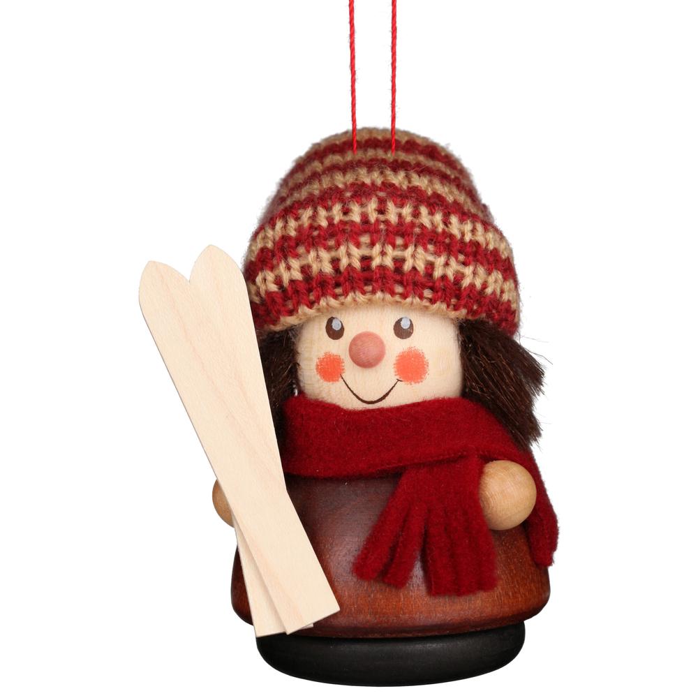 Christian Ulbricht Ornament - Skier (Natural) - 3"H x 2"W x 3"D