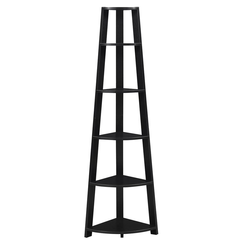 Newport 5 Tier Corner Bookshelf Black