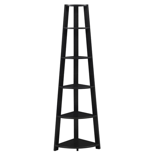 Newport 5 Tier Corner Bookshelf Black