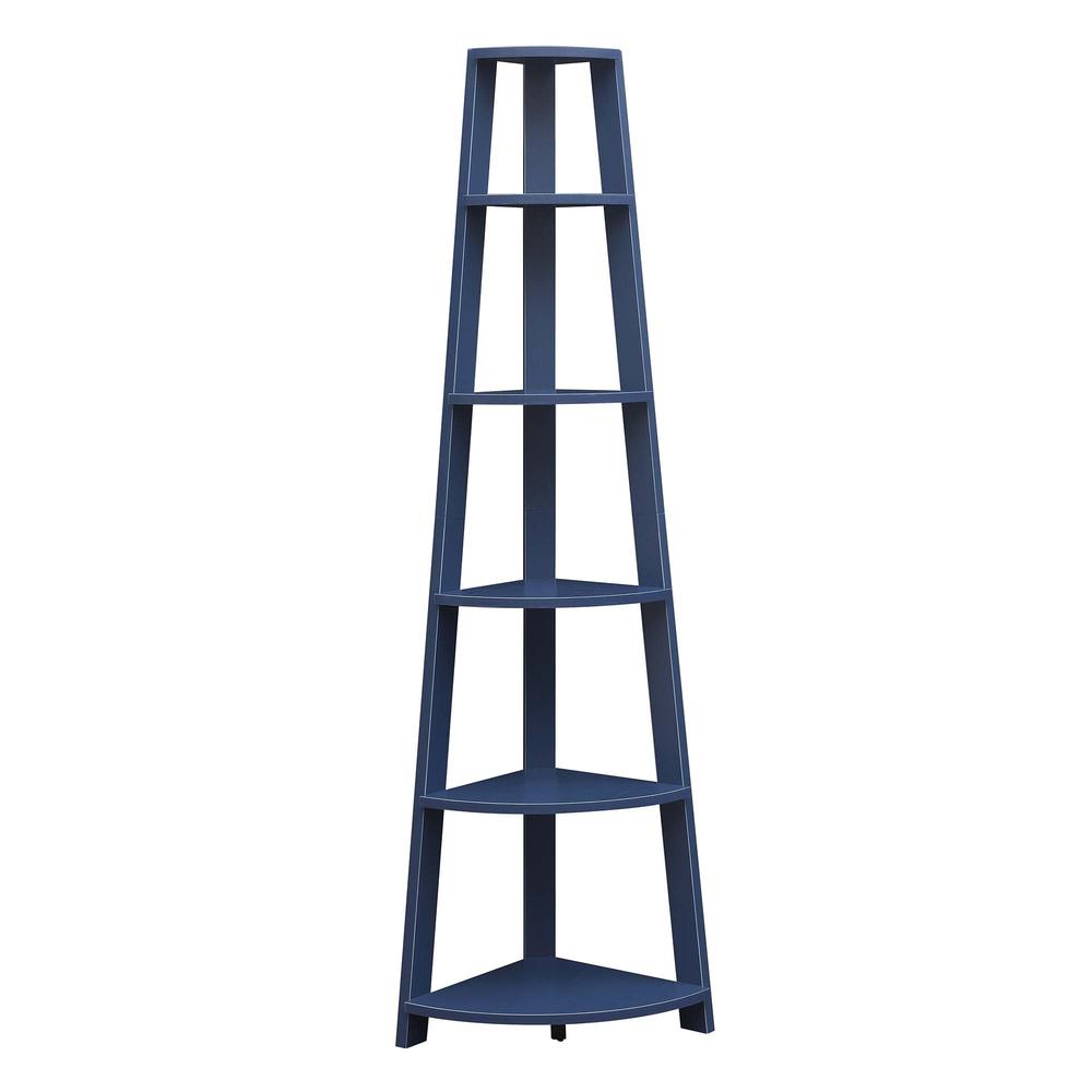 Newport 5 Tier Corner Bookshelf Cobalt Blue