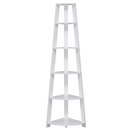 Newport 5 Tier Corner Bookshelf White