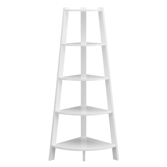 Newport 5 Tier Wide Corner Bookcase, White