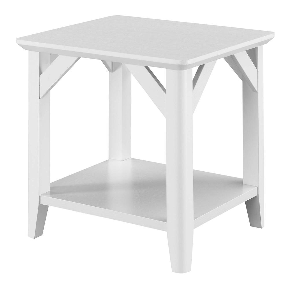 Winston End Table with Shelf, White