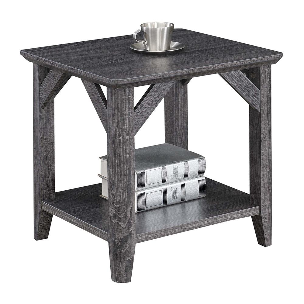 Winston End Table with Shelf, Gray