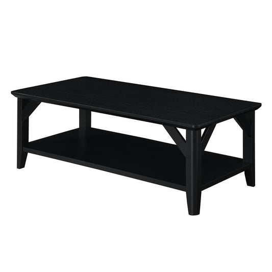 Winston Coffee Table with Shelf, Black