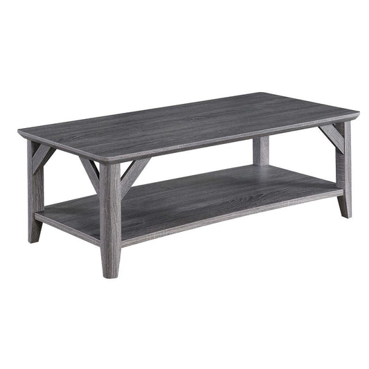 Winston Coffee Table with Shelf, Gray