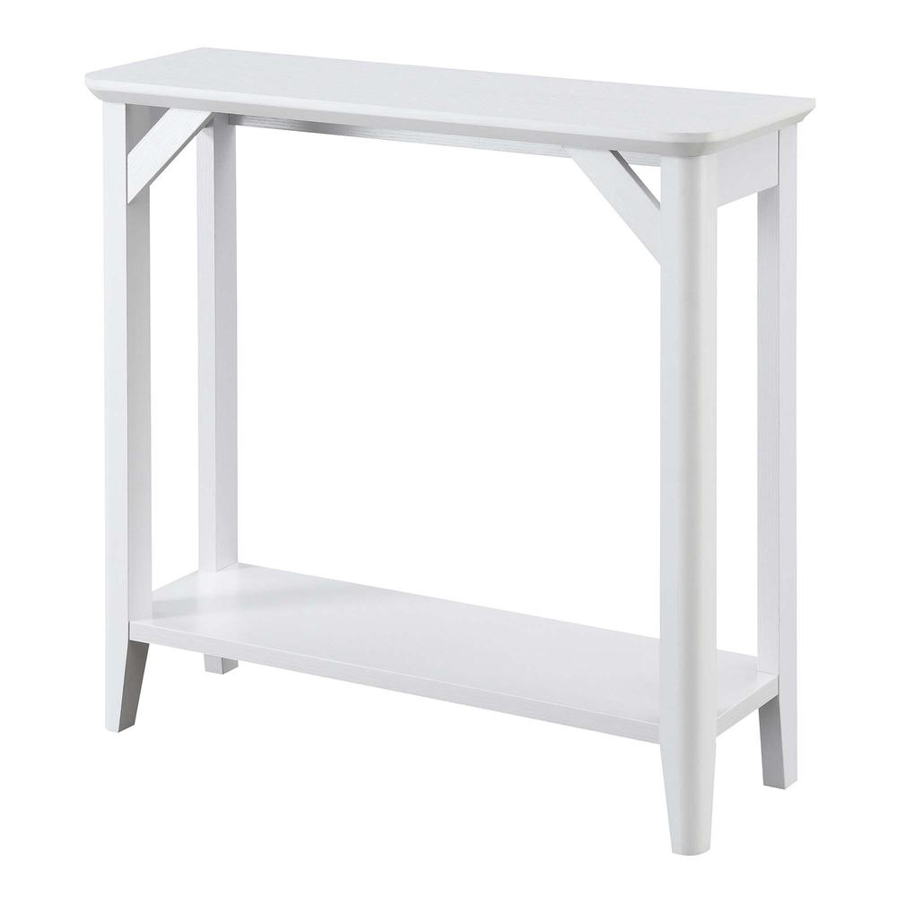 Winston Hall Table with Shelf, White