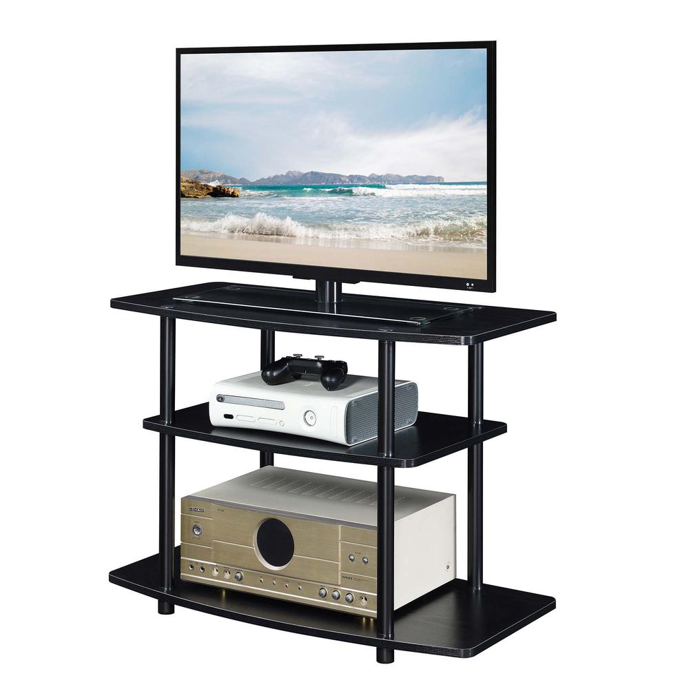 Designs2Go No Tools 3 Tier TV Stand Black/Black