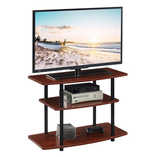 Designs2Go No Tools 3 Tier TV Stand Cherry/Black