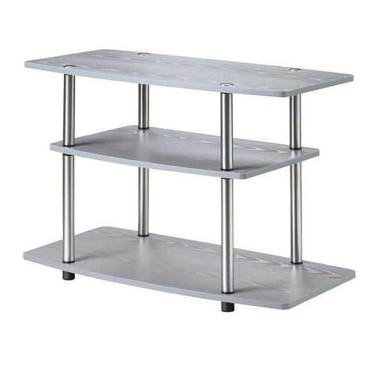 Designs2Go No Tools 3 Tier TV Stand Gray