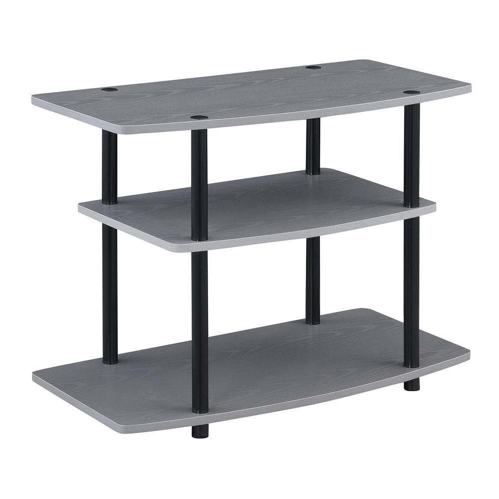 Designs2Go No Tools 3 Tier TV Stand Gray / Black