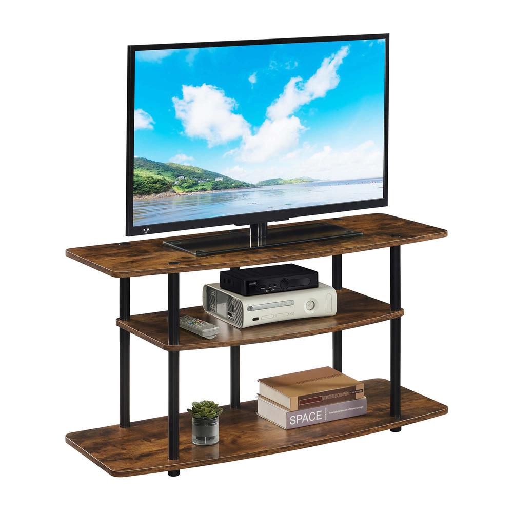 Designs2Go No Tools 3 Tier Wide TV Stand Barnwood/Black