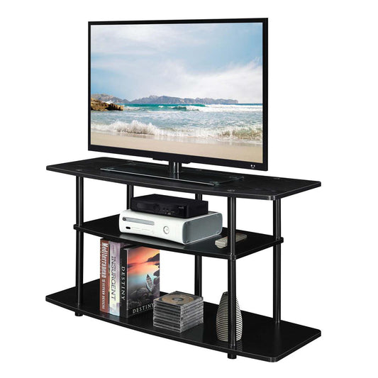 Designs2Go No Tools 3 Tier Wide TV Stand Black/Black