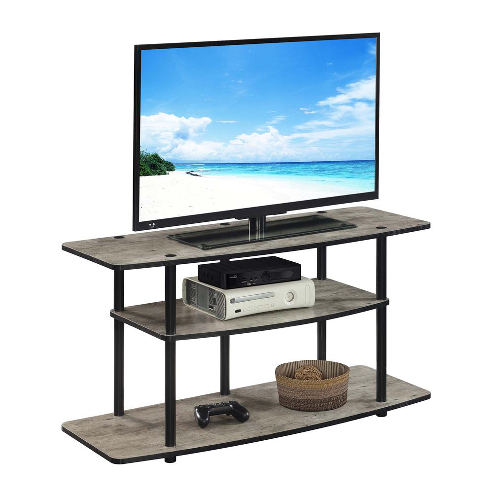 Designs2Go No Tools 3 Tier Wide TV Stand Faux Birch/Black