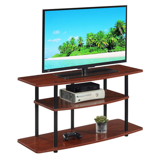 Designs2Go No Tools 3 Tier Wide TV Stand Cherry/Black