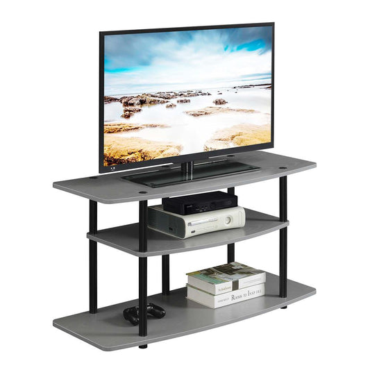 Designs2Go No Tools 3 Tier Wide TV Stand Gray/Black