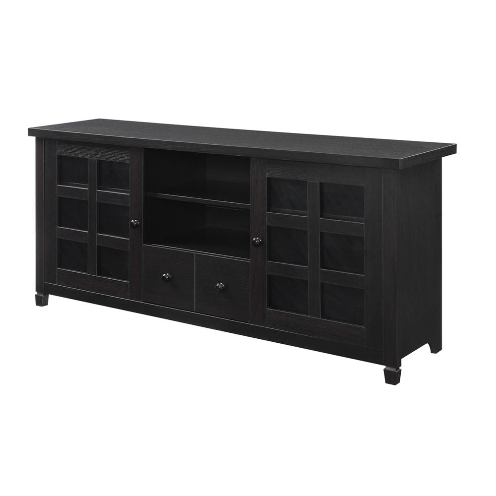 Newport Park Lane 1 Drawer TV Stand with Storage Cabinets and Shelves for TVs up to 65 Inches, Brown