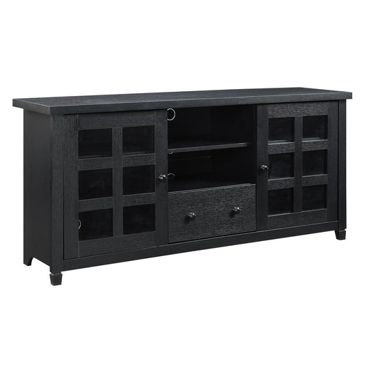 Newport Park Lane 1 Drawer TV Stand with Storage Cabinets and Shelves for TVs up to 65 Inches, Black