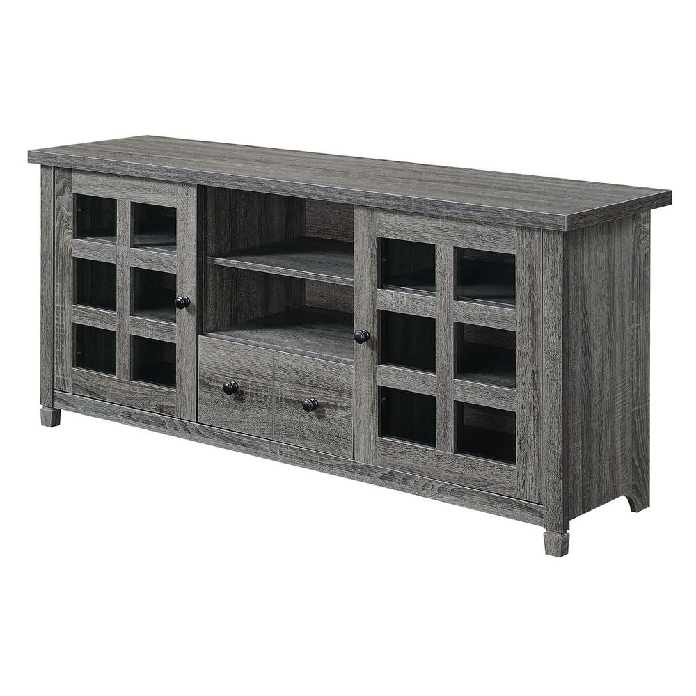 Newport Park Lane 1 Drawer TV Stand with Storage Cabinets and Shelves for TVs up to 65 Inches, Gray