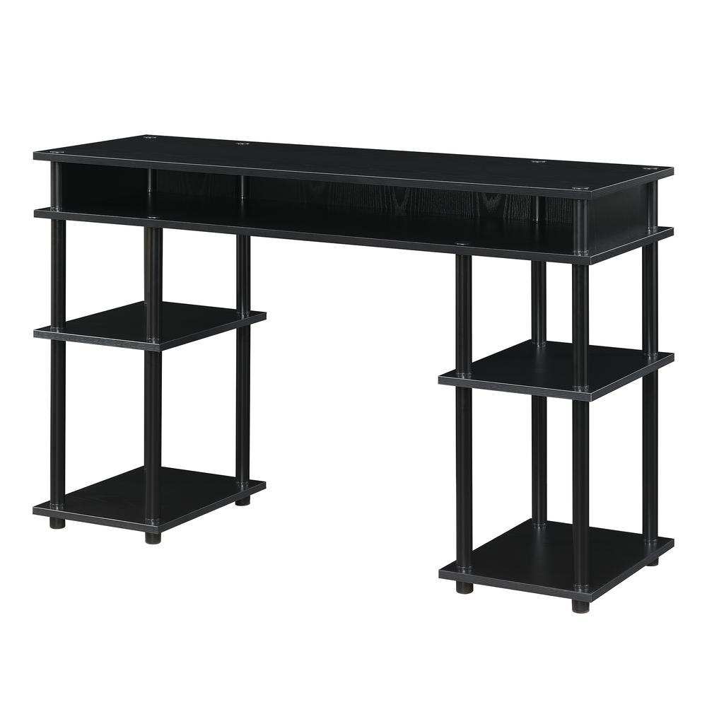 Designs2Go No Tools Student Desk with Shelves - Black