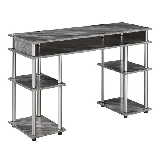 Designs2Go No Tools Student Desk, Gray Marble